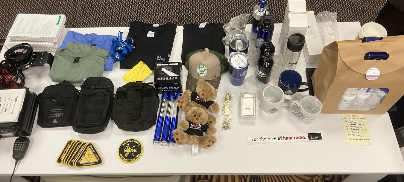 The door prize table from the VECTOR 2025 AGM